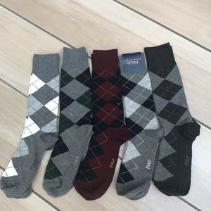 Polo NEW Mens Set of 5 Dress socks